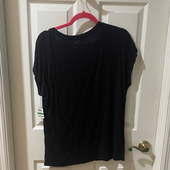 INC International Concepts Black Sequin Short Sleeve Top - Picture 4 of 5